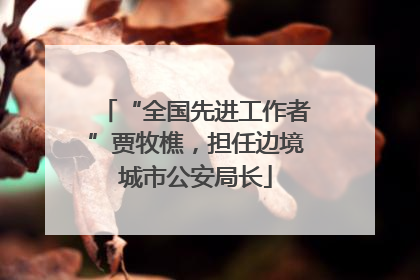 “全国先进工作者”贾牧樵，担任边境城市公安局长