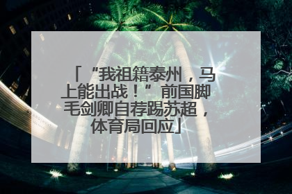 “我祖籍泰州，马上能出战！”前国脚毛剑卿自荐踢苏超，体育局回应