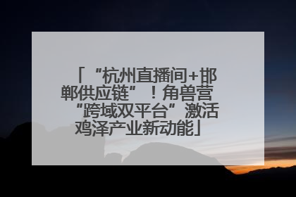 “杭州直播间+邯郸供应链”！角兽营“跨域双平台”激活鸡泽产业新动能