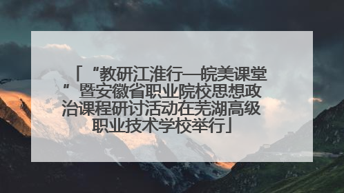 “教研江淮行—皖美课堂”暨安徽省职业院校思想政治课程研讨活动在芜湖高级职业技术学校举行