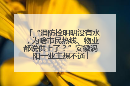 “消防栓明明没有水，为啥市民热线、物业都说供上了？”安徽涡阳一业主想不通