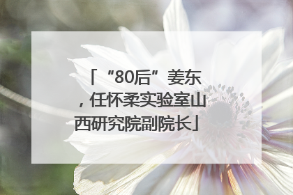 “80后”姜东，任怀柔实验室山西研究院副院长