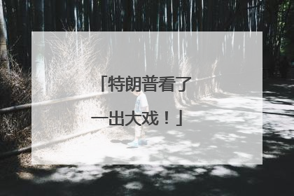 特朗普看了一出大戏！