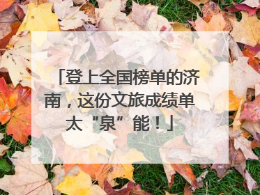 登上全国榜单的济南，这份文旅成绩单太“泉”能！