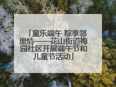 童乐端午 粽享邻里情——花山街道梅园社区开展端午节和儿童节活动