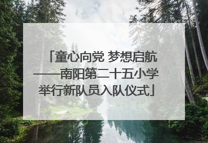 童心向党 梦想启航——南阳第二十五小学举行新队员入队仪式