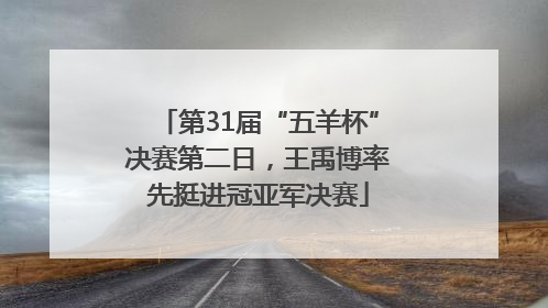 第31届“五羊杯”决赛第二日，王禹博率先挺进冠亚军决赛