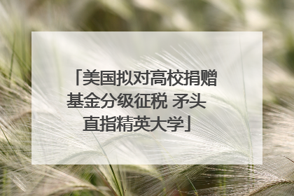 美国拟对高校捐赠基金分级征税 矛头直指精英大学