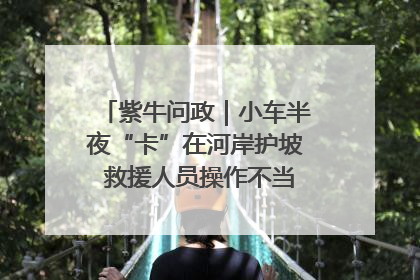 紫牛问政｜小车半夜“卡”在河岸护坡 救援人员操作不当致小车翻下河，然后直接走人了