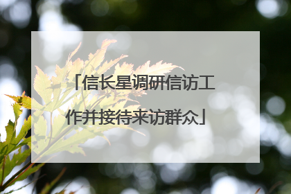 信长星调研信访工作并接待来访群众