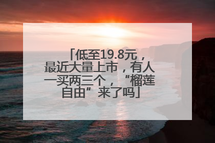 低至19.8元，最近大量上市，有人一买两三个，“榴莲自由”来了吗