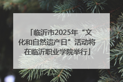 临沂市2025年“文化和自然遗产日”活动将在临沂职业学院举行