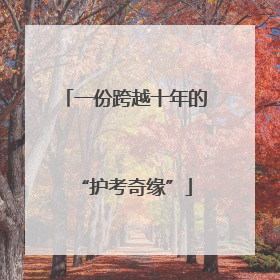 一份跨越十年的“护考奇缘”
