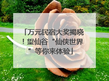 万元民宿大奖揭晓！望仙谷“仙侠世界”等你来体验