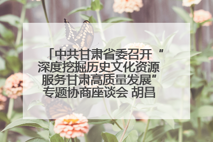 中共甘肃省委召开“深度挖掘历史文化资源服务甘肃高质量发展”专题协商座谈会 胡昌升主持并讲话