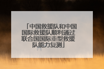 中国救援队和中国国际救援队顺利通过联合国国际重型救援队能力复测