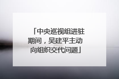 中央巡视组进驻期间，吴建平主动向组织交代问题
