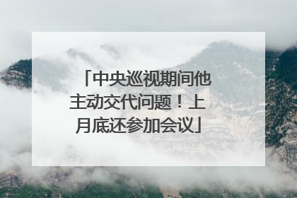 中央巡视期间他主动交代问题！上月底还参加会议