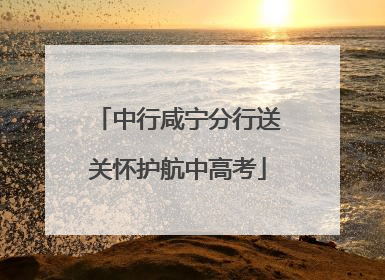 中行咸宁分行送关怀护航中高考