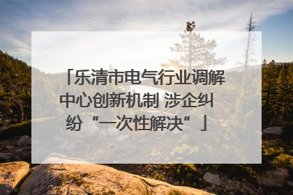 乐清市电气行业调解中心创新机制 涉企纠纷“一次性解决”