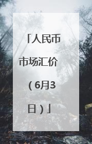 人民币市场汇价（6月3日）