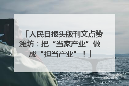 人民日报头版刊文点赞潍坊：把“当家产业”做成“担当产业”！