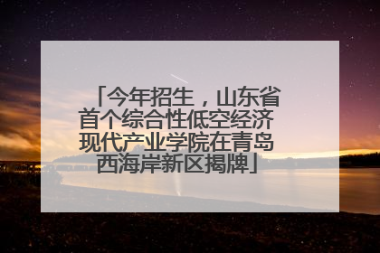 今年招生，山东省首个综合性低空经济现代产业学院在青岛西海岸新区揭牌