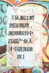 从湘江畔到深圳湾，湘潭跑出中高端产业人才引进加速度