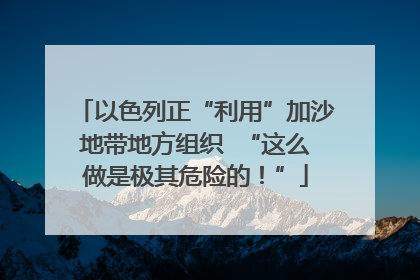 以色列正“利用”加沙地带地方组织  “这么做是极其危险的！”