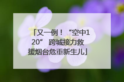 又一例！“空中120” 跨城接力救援烟台危重新生儿