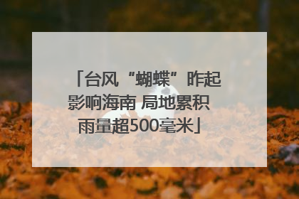 台风“蝴蝶”昨起影响海南 局地累积雨量超500毫米