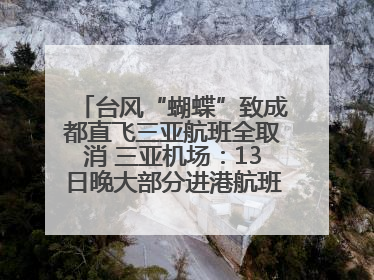 台风“蝴蝶”致成都直飞三亚航班全取消 三亚机场：13日晚大部分进港航班还未取消