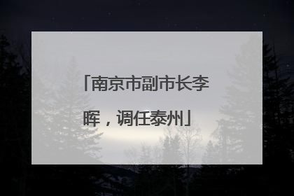 南京市副市长李晖，调任泰州
