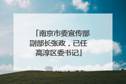 南京市委宣传部副部长张政，已任高淳区委书记