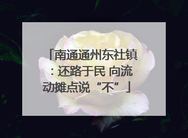 南通通州东社镇：还路于民 向流动摊点说“不”