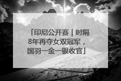 印尼公开赛｜时隔8年再夺女双冠军，国羽一金一银收官