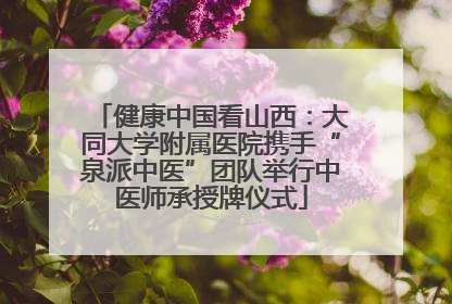 健康中国看山西：大同大学附属医院携手“泉派中医”团队举行中医师承授牌仪式