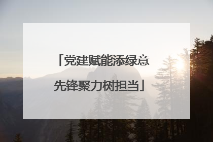 党建赋能添绿意 先锋聚力树担当