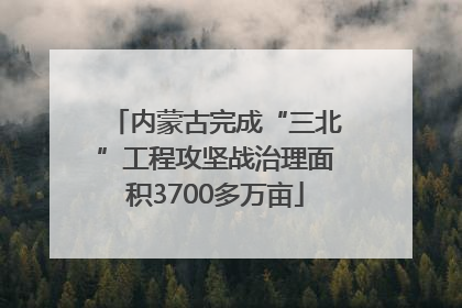 内蒙古完成“三北”工程攻坚战治理面积3700多万亩