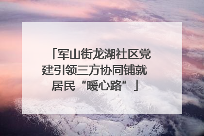 军山街龙湖社区党建引领三方协同铺就居民“暖心路”