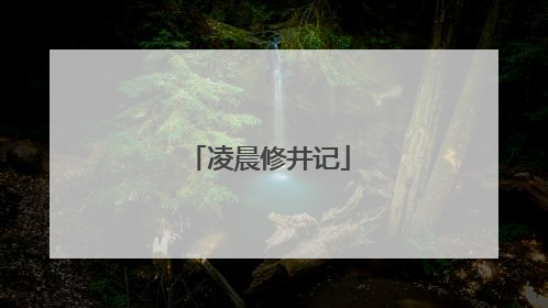 凌晨修井记