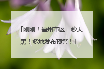 刚刚！福州市区一秒天黑！多地发布预警！