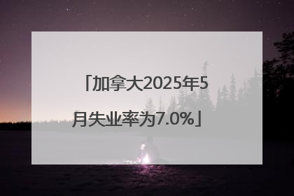 加拿大2025年5月失业率为7.0%