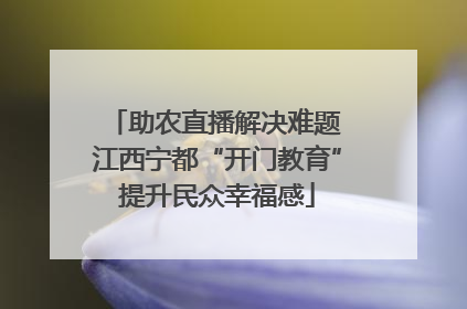 助农直播解决难题 江西宁都“开门教育”提升民众幸福感