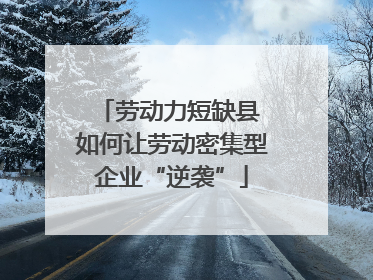劳动力短缺县 如何让劳动密集型企业“逆袭”