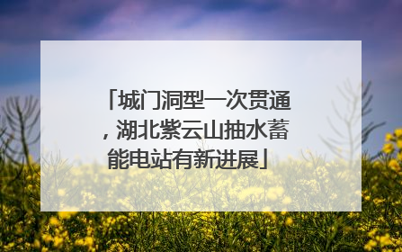 城门洞型一次贯通，湖北紫云山抽水蓄能电站有新进展