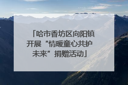 哈市香坊区向阳镇开展“情暖童心共护未来”捐赠活动