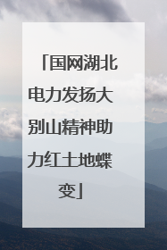国网湖北电力发扬大别山精神助力红土地蝶变