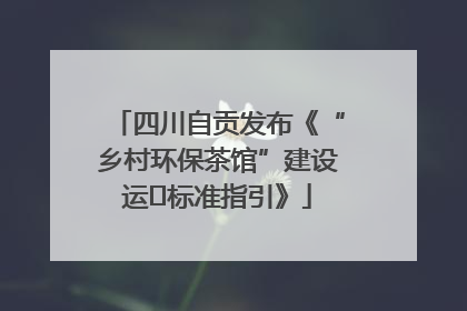 四川自贡发布《“乡村环保茶馆”建设运⾏标准指引》