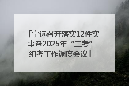 宁远召开落实12件实事暨2025年“三考”组考工作调度会议